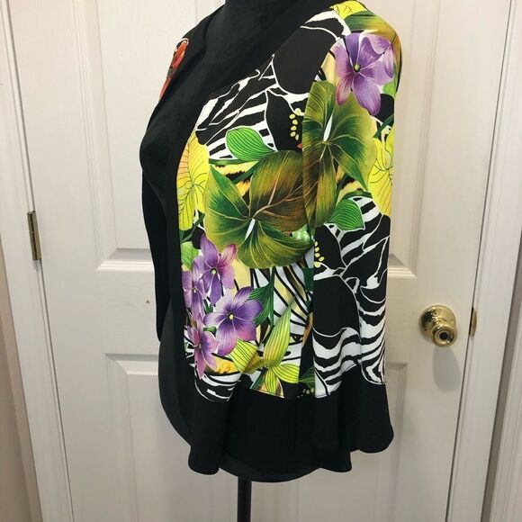 Joseph Ribkoff floral print jacket and shell tank top set, size 6 - Picture 6 of 16
